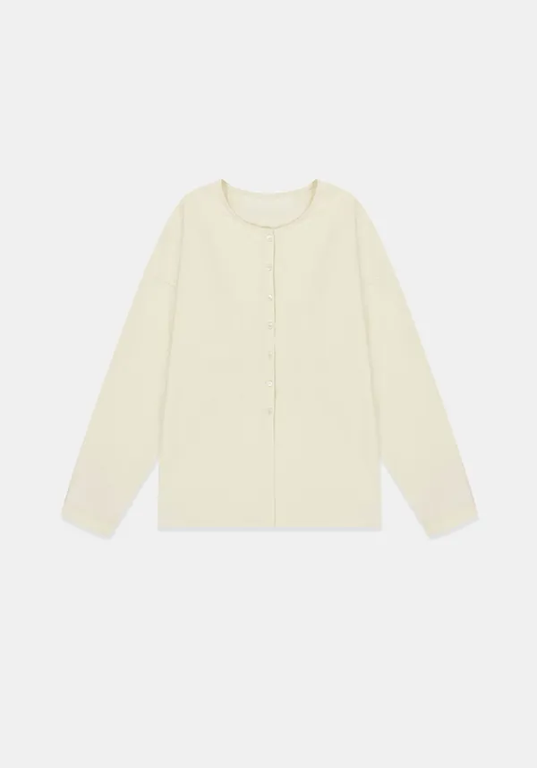 Cotton curve shirt (Ivory)