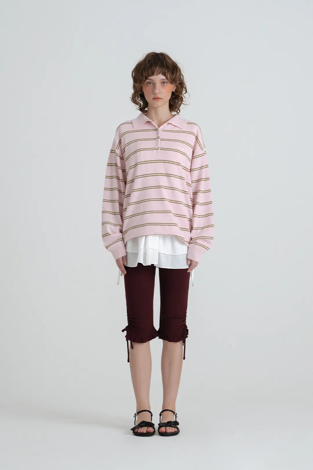 위드아웃썸머 Pewter frill biker pants_wine 상품 이미지 2