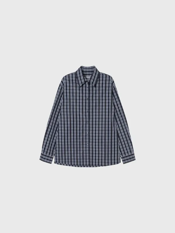 Crisp check shirt (navy)