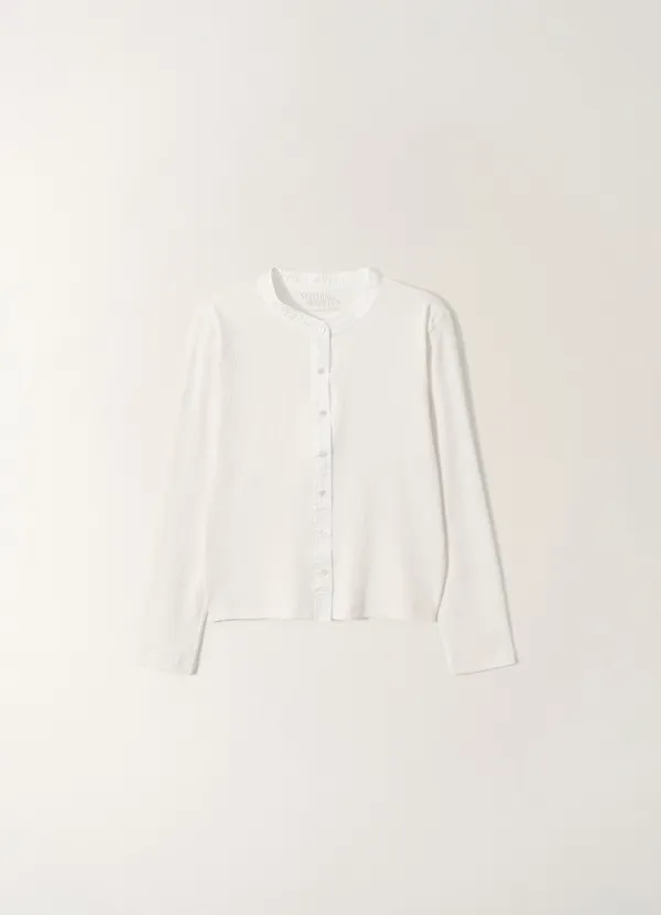 4TH / Vintage button cardigan (White)