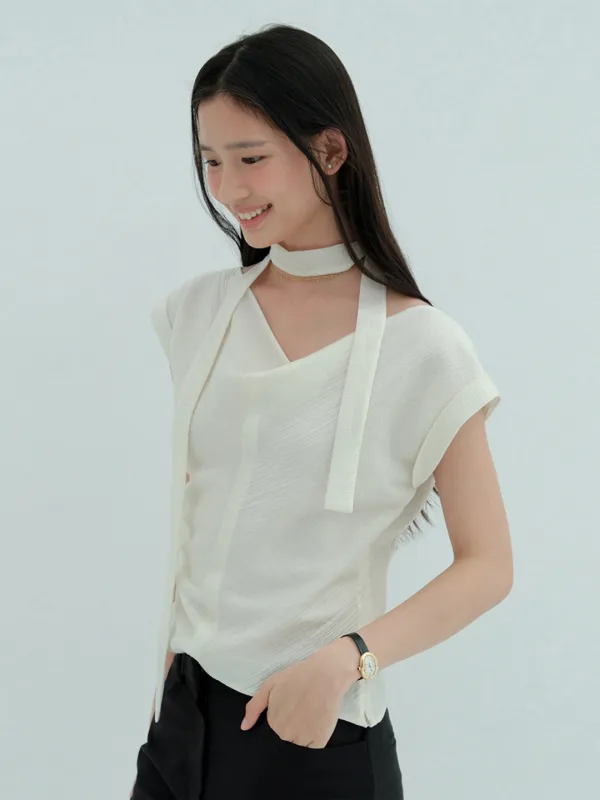 Drape Tie Blouse(3Color)