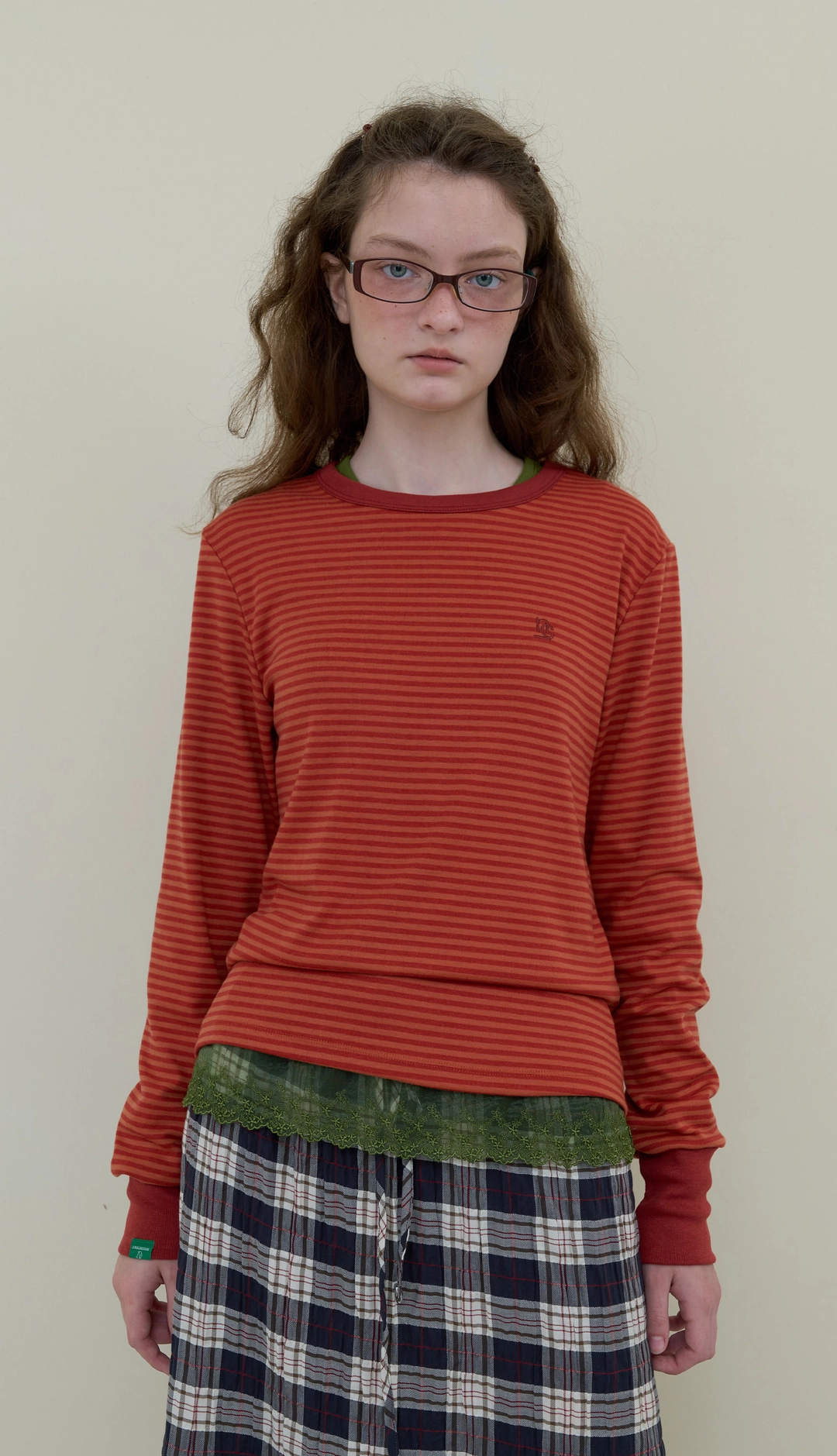 노컨텐츠 226. Fine Stripe T _ Deep Orange 상품 이미지 2