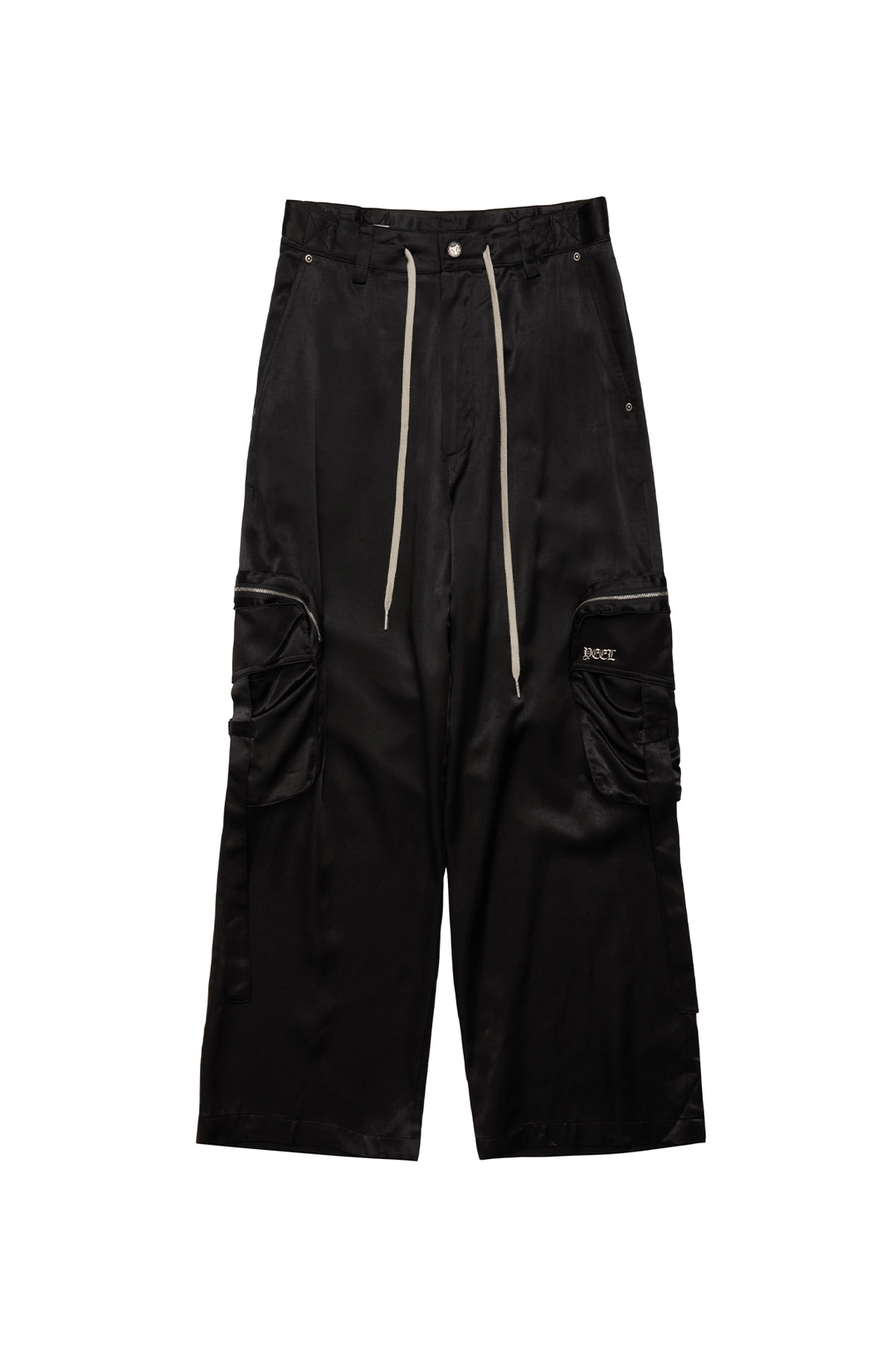 와이이이엘 GLOSSY POCKET WIDE SLACKS BLACK 상품 이미지 3