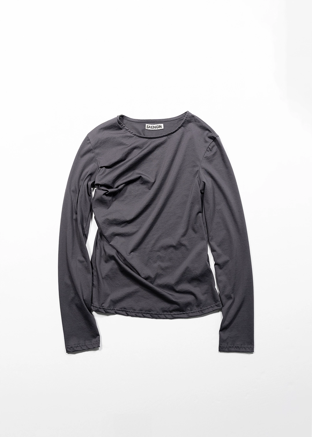 생긴 COTTON SHIRRING LONG SLEEVE - CHARCOAL 상품 이미지 1