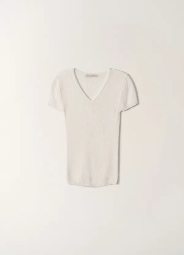 Tia v-neck knit (White)