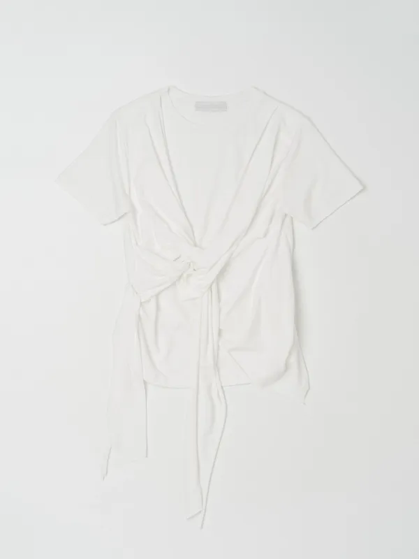 DRAPED TIE TOP IN WHITE