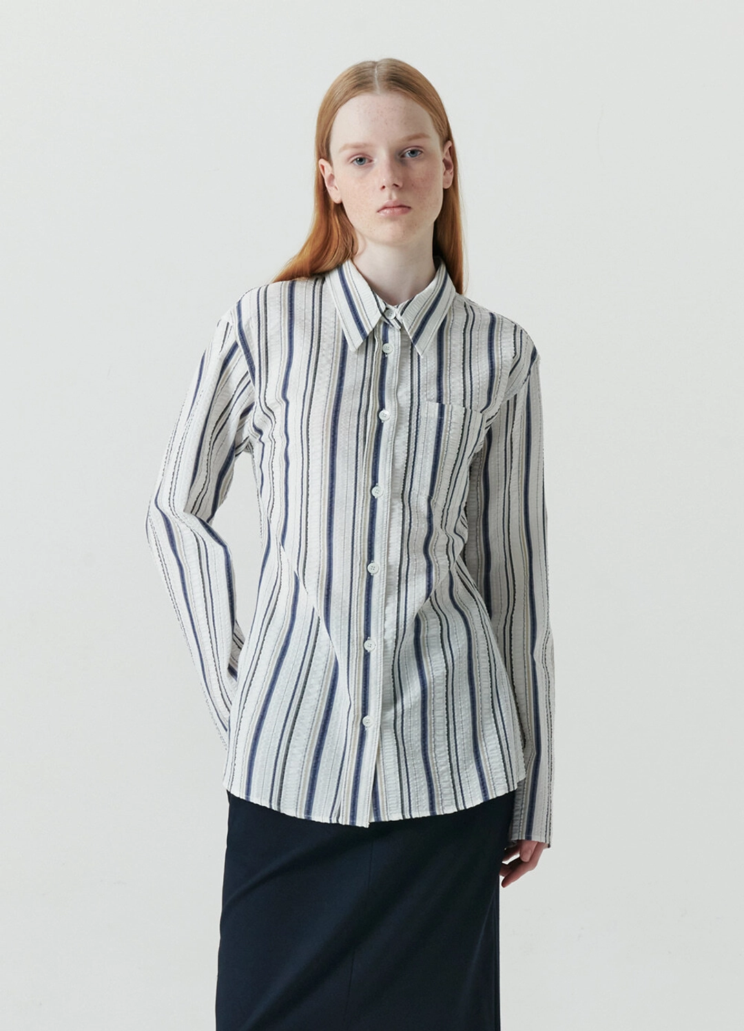르바 Tidy Stripe Shirt - Multi Blue 상품 이미지 1
