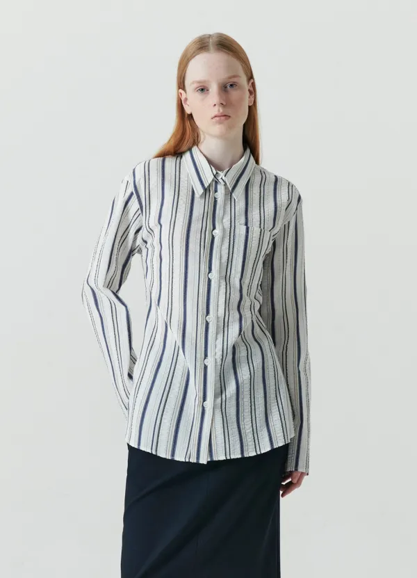 Tidy Stripe Shirt - Multi Blue