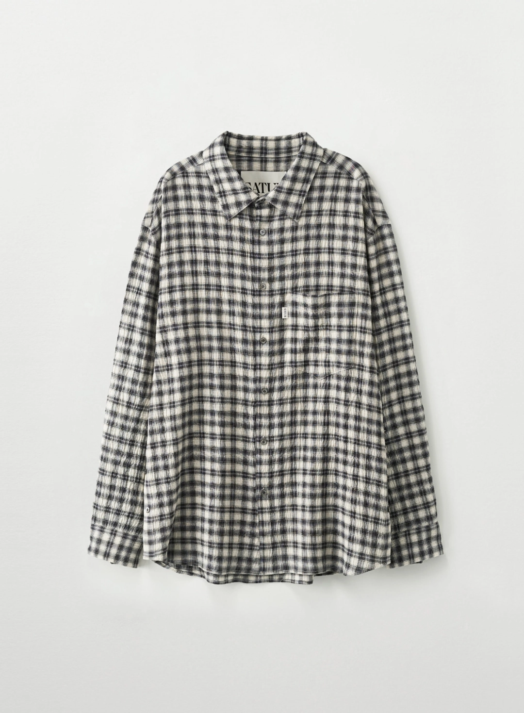 세터 Over Size Check Shirt - Black 상품 이미지 1