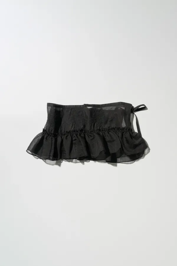 Peekaboo Micro Sheer Skirt Black Sheer