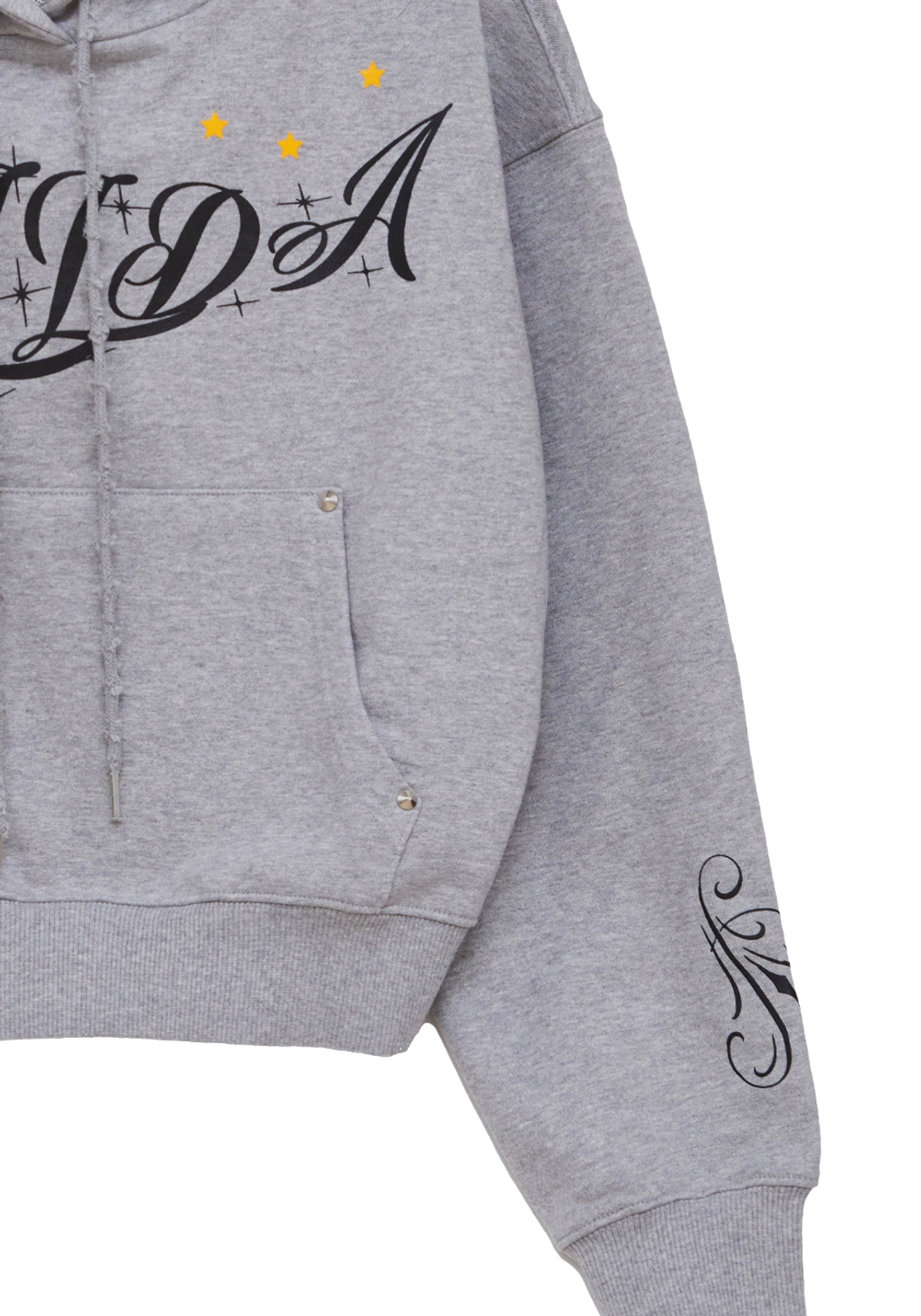 힐다 Sign Cropped Hoodie [Gray] 상품 이미지 3