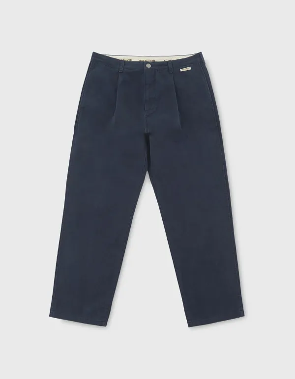 CREST STONE WASHED CHINO PANTS / Navy
