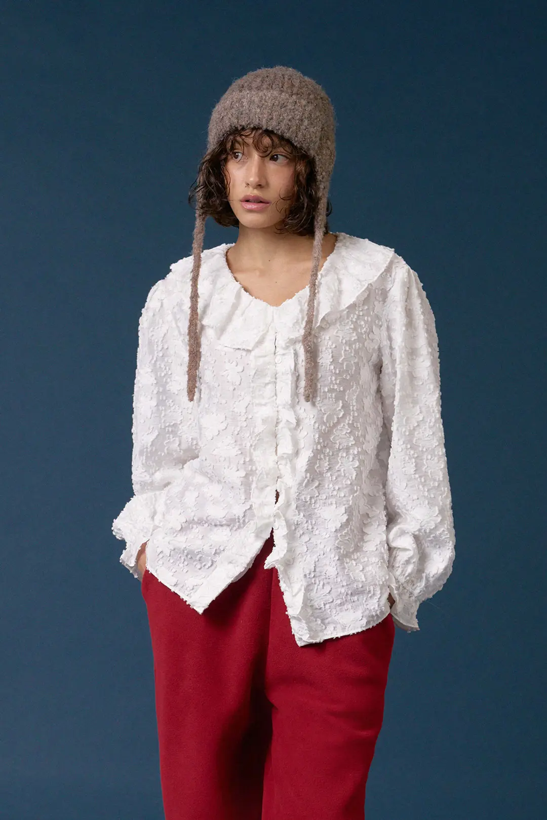 위드아웃썸머 Flor frill blouse_white 상품 이미지 2