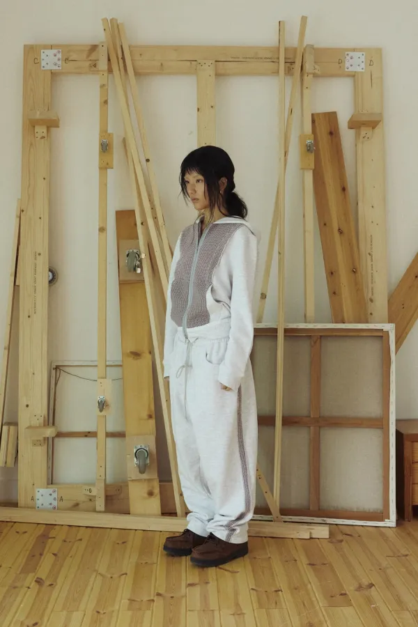 FABRIC BLOCK TRACK PANTS ASH HEATHER