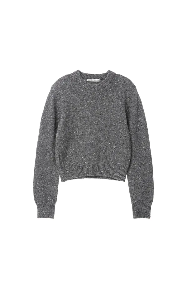 Padded Shoulder Pullover, Grey