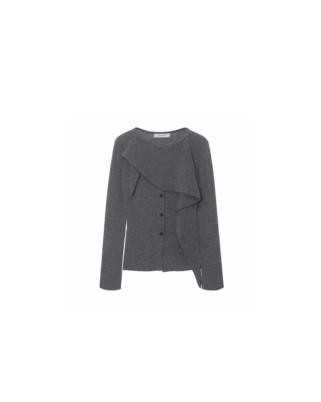 루에브르 Asymmetrical-neck muffler Rib-knit Pullover SK4WP948_3color 상품 이미지 3