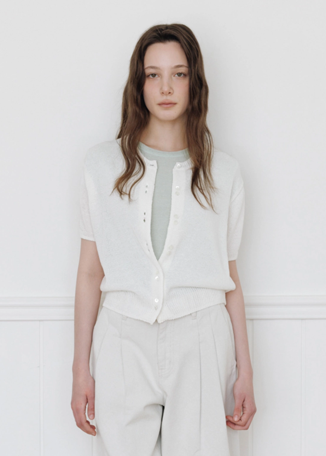 더라이 Round Half Cardigan(White) 상품 이미지 2