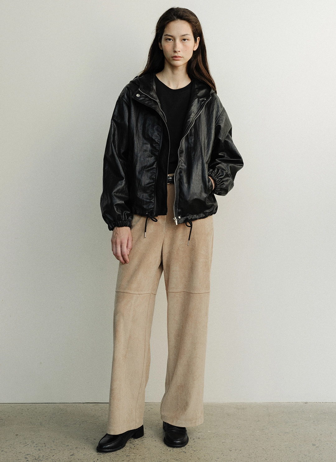르닐 Morgan Hooded Leather Jumper (Black) 상품 이미지 3