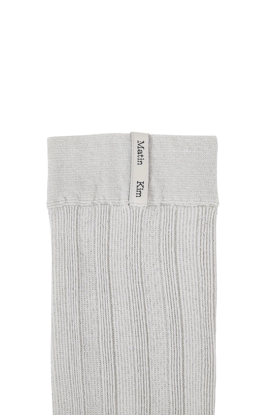 마뗑킴 METAL RIBBED STOCKING SOCKS IN IVORY 상품 이미지 3