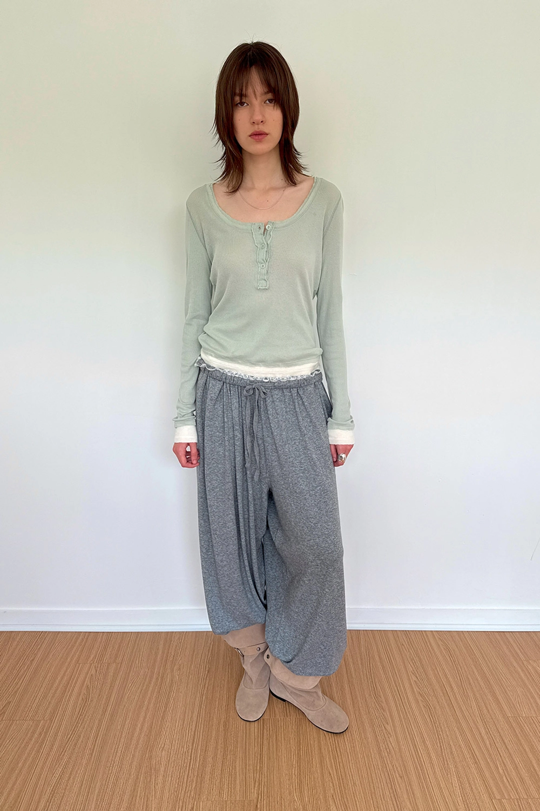 다이애그널 [9/18 순차출고] LAYERED HENLEY TEE 상품 이미지 2