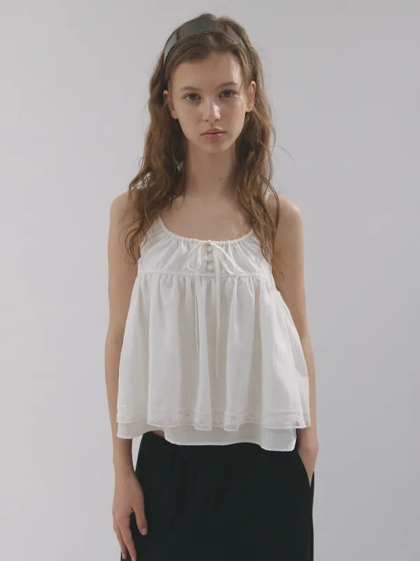 vintage lace layered cami (ivory)