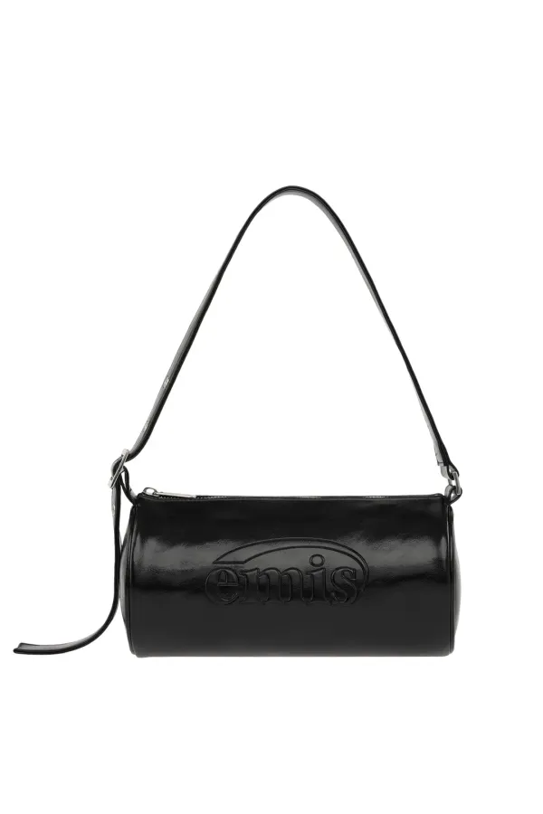 EMBOSSED BARREL BAG-BLACK