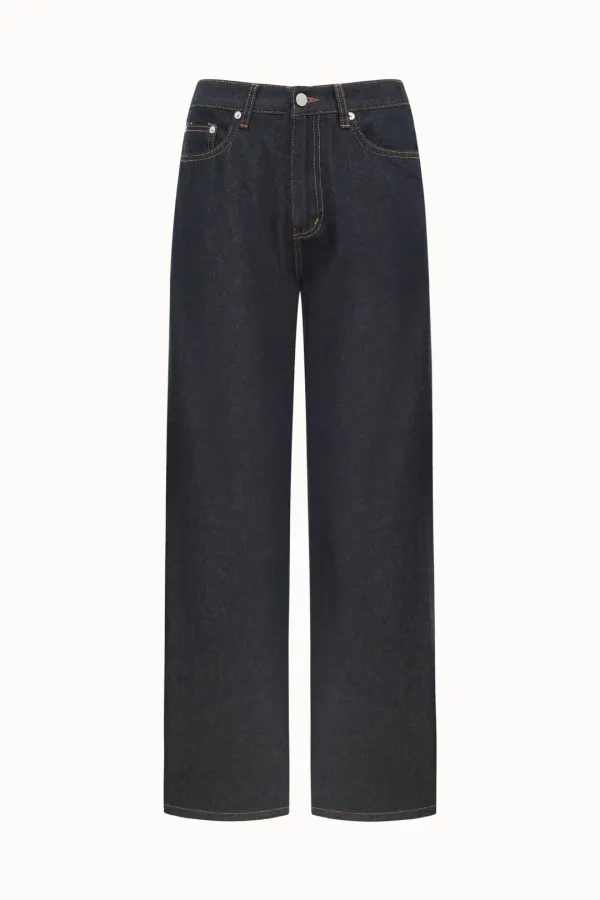 [기장선택]Nonfade Classic Straight Denim Pants[LMBEAUDN015]-Midnight blue