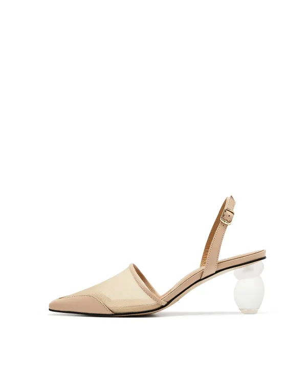 Objet Mesh Slingback - BEIGE