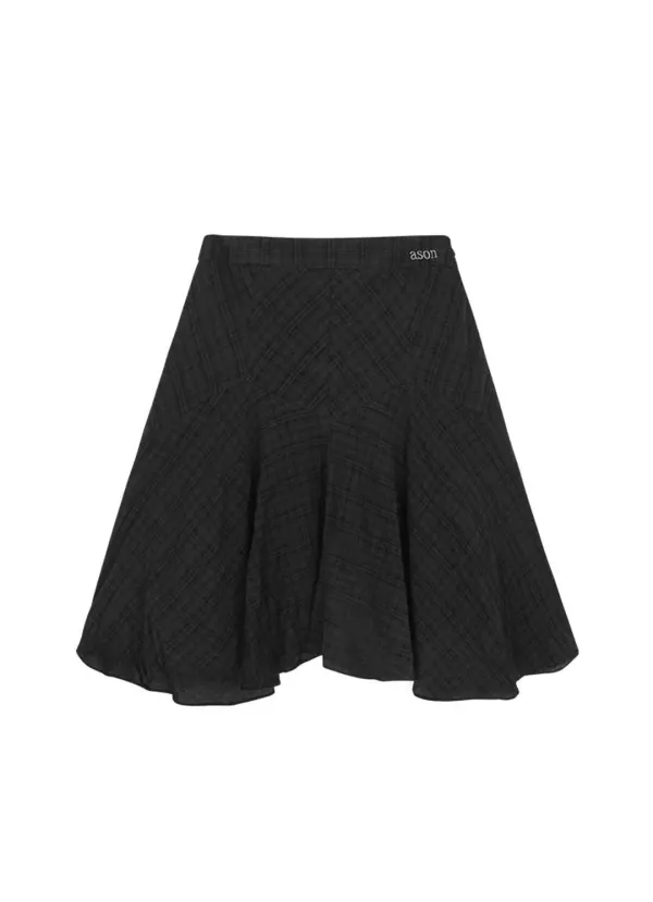 LONDON CHECK MIDI SKIRT / BLACK