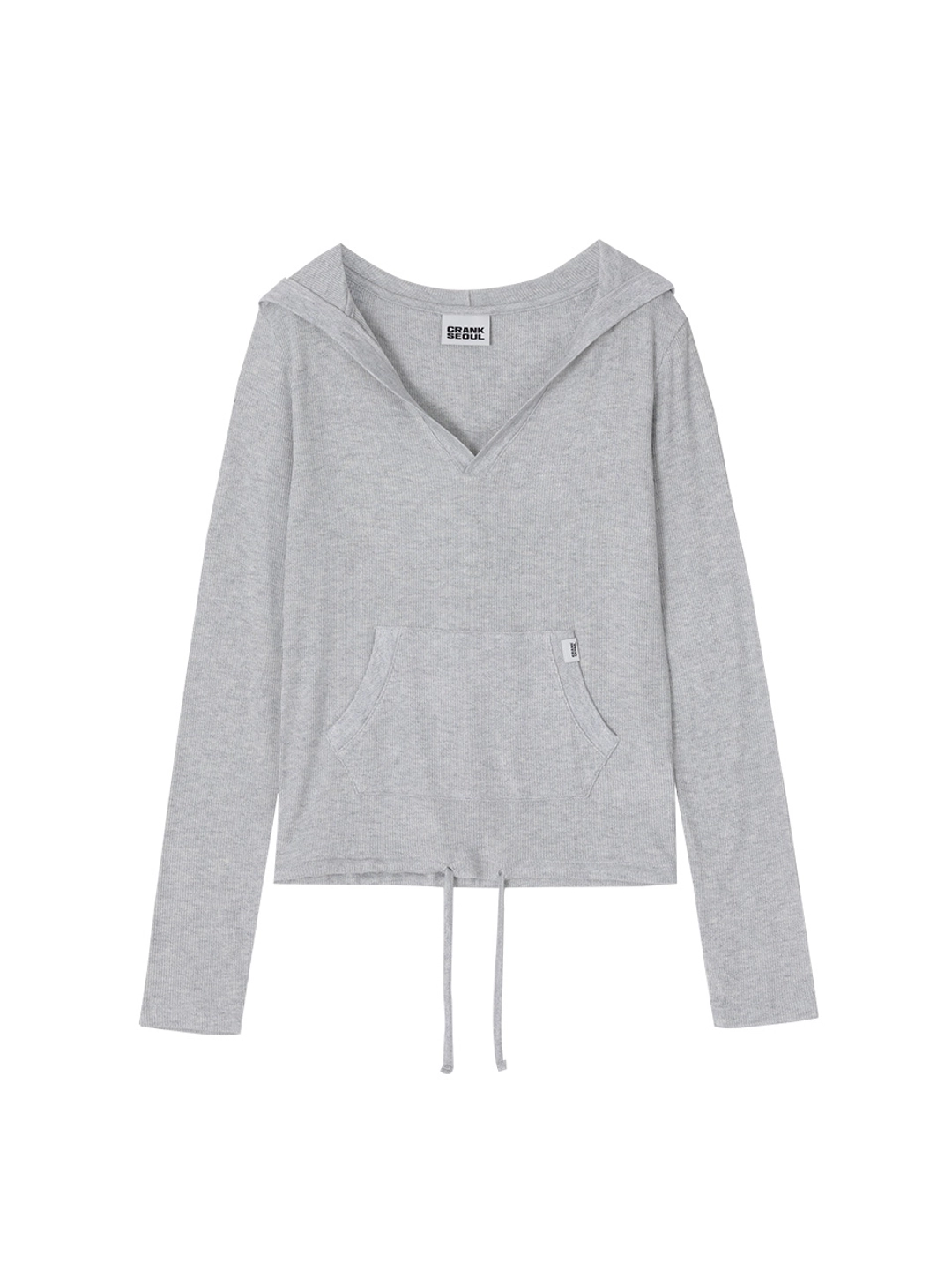 크랭크 SOFT RIB HOODED TOP_LIGHT MELANGE GREY 상품 이미지 1