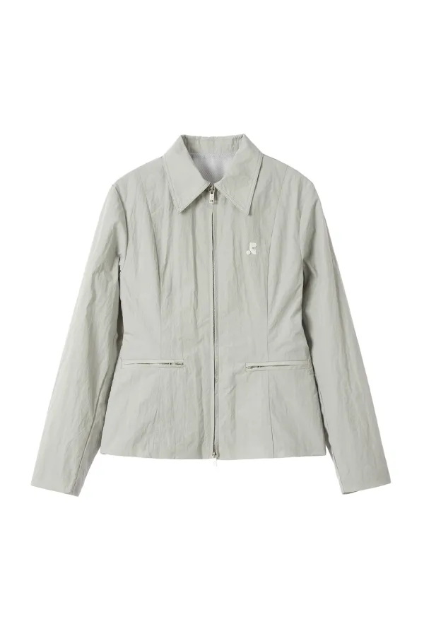RR TWO WAY ZIPPER NYLON JACKET - LIGHTGREY