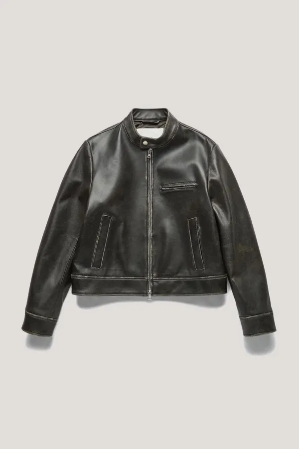 UNISEX RACING LEATHER JACKET VINTAGE BROWN_UDJU4C103W2