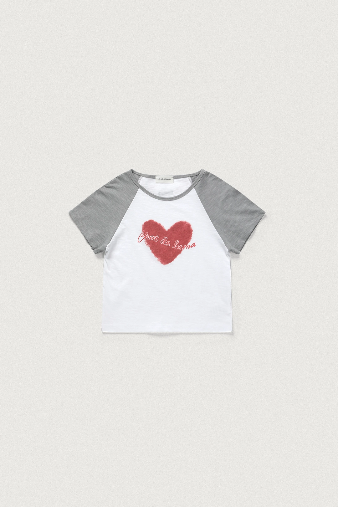 샤드라마 HEART RAGLAN T-SHIRT [GRAY] 상품 이미지 1