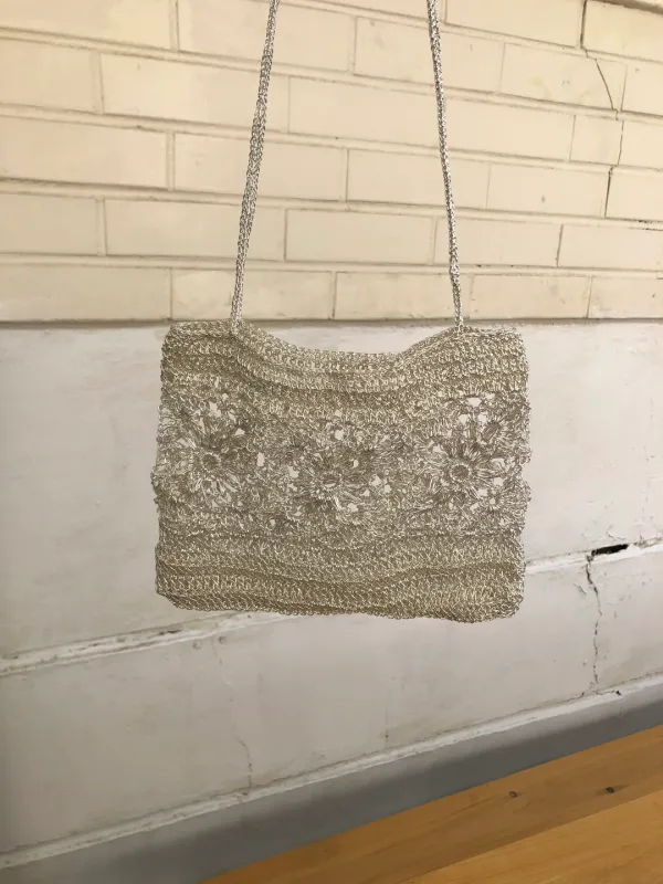 floral bag(white silver)