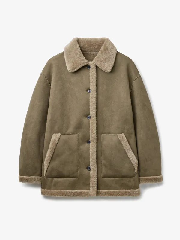 스웨이드 하프 무스탕_KHAKI