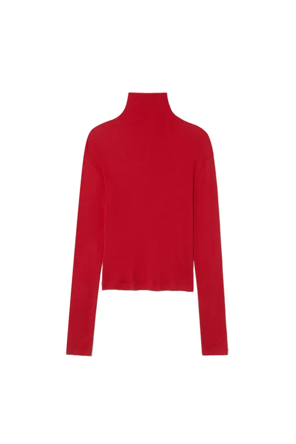 CASHMERE TURTLENECK TOP [RED]