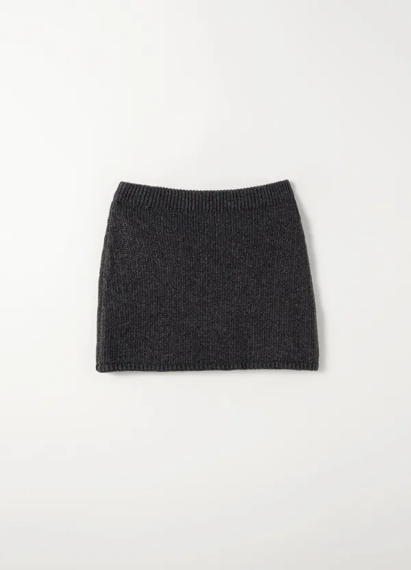 [4TH] Merino Wool Mini Skirt(Charcoal)