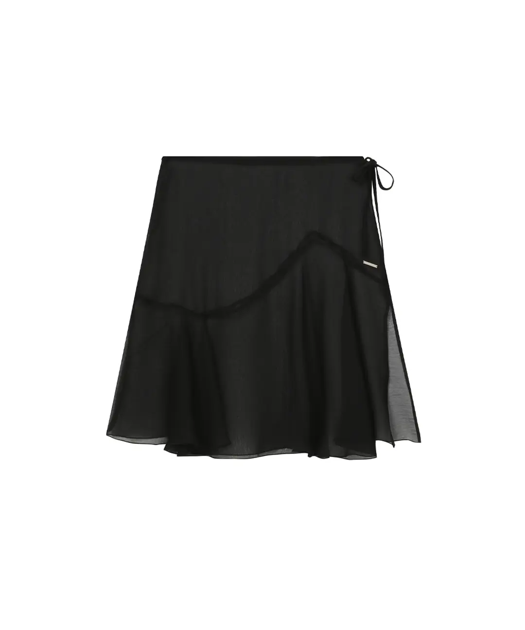 미세키서울 Sheer layered wrap skirt BLACK 상품 이미지 3