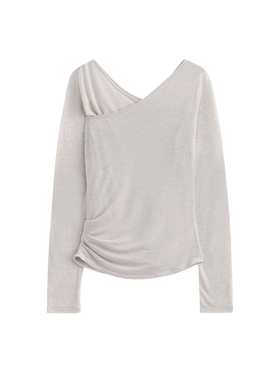 포에브 One Shoulder Layered Top Set - Light Grey 상품 이미지 1