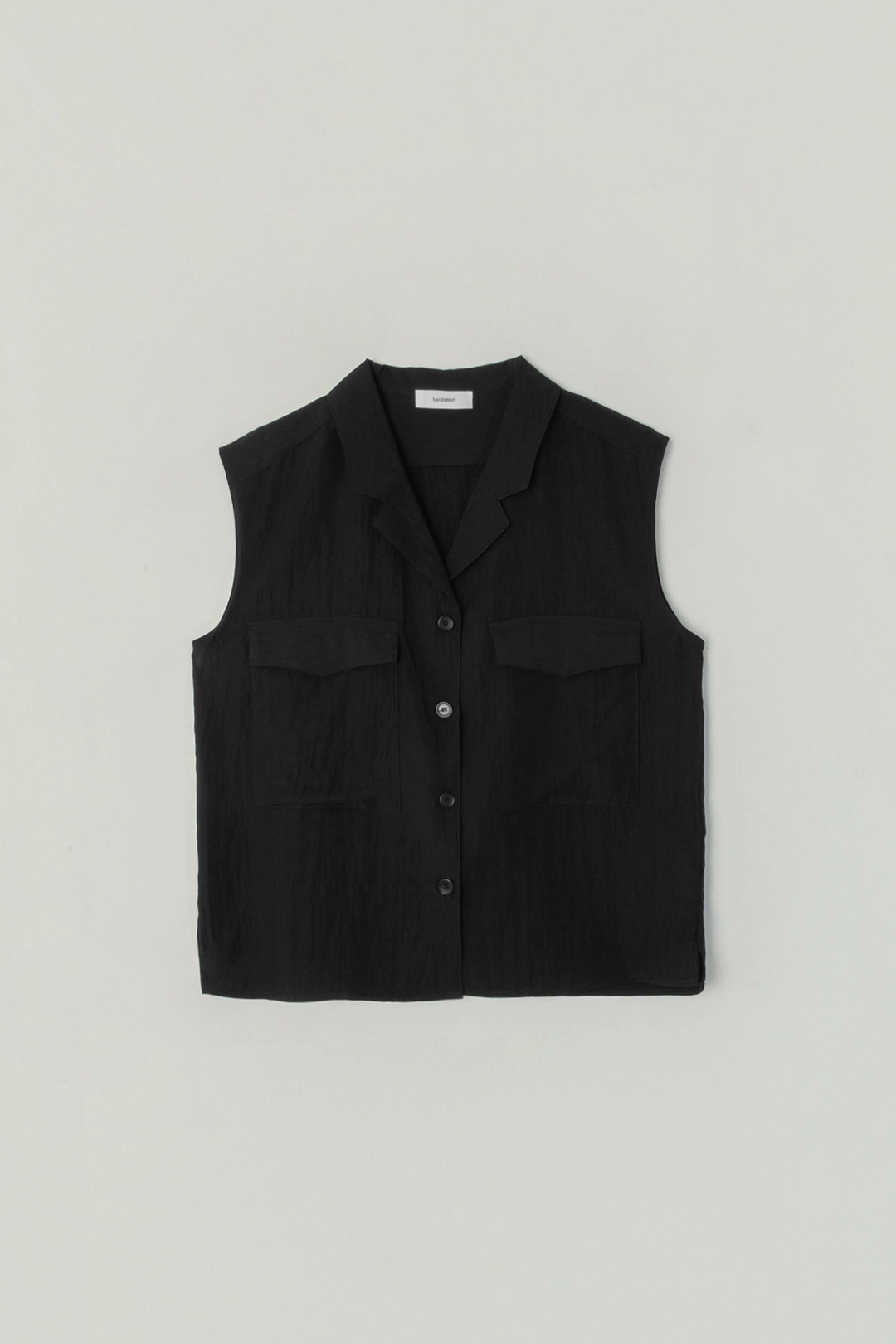 세이지먼트 PLEIA SLEEVELESS BLOUSE_BLACK 상품 이미지 1