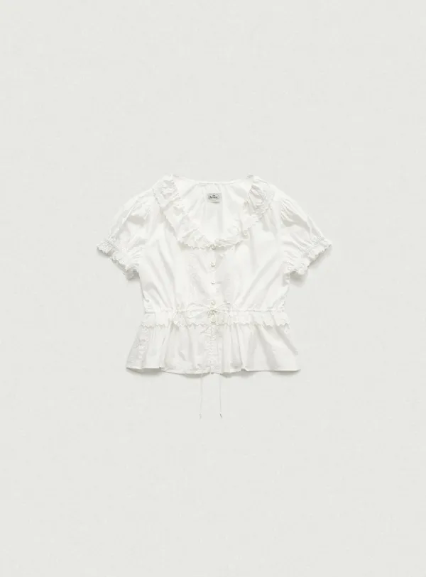 Camille Ruffle Collar Blouse_White [6월 초 순차 배송]