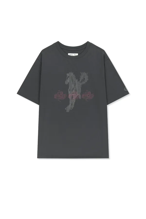 MATIN PACE SPRINT GRAFFITI TOP IN CHARCOAL