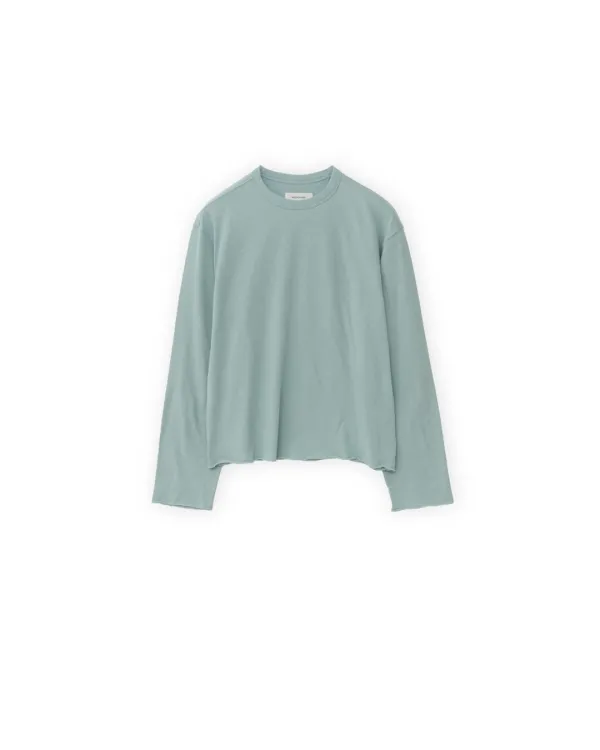 W Cut Off Long Sleeve, Blue