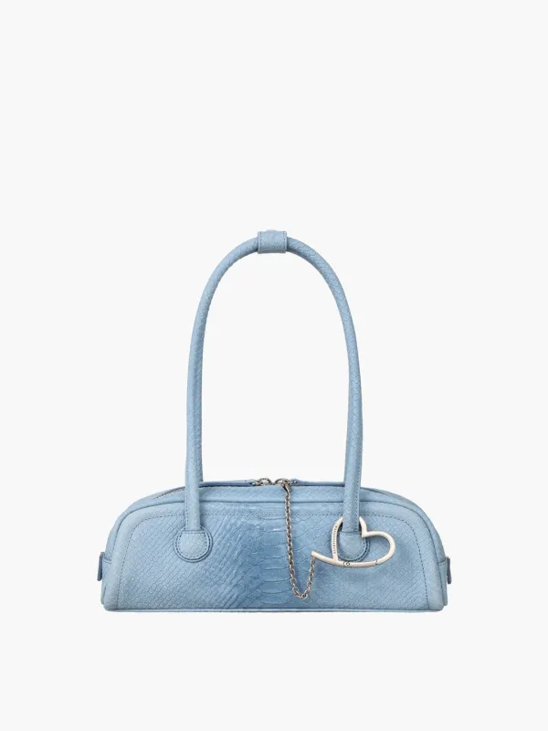 SOFT BOSTON EW MINI_blue python effect suede