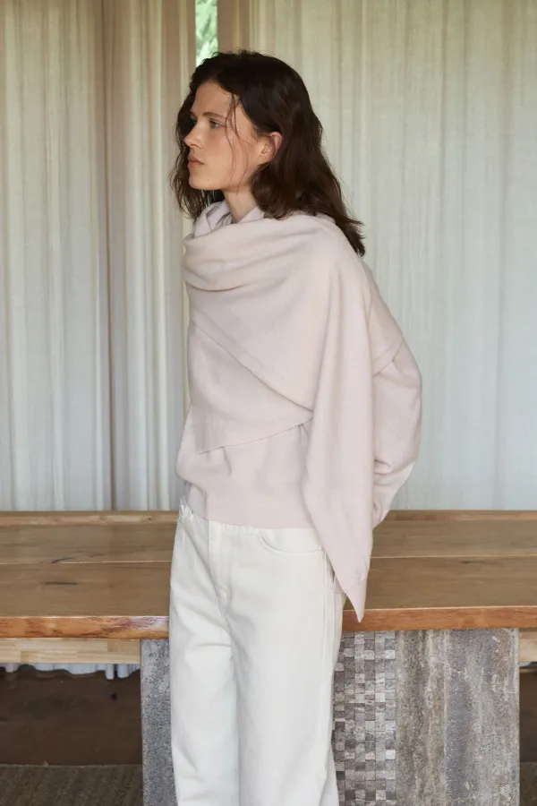 Unbalance Knit Muffler[LMBFAUAC916]-Soft Pink