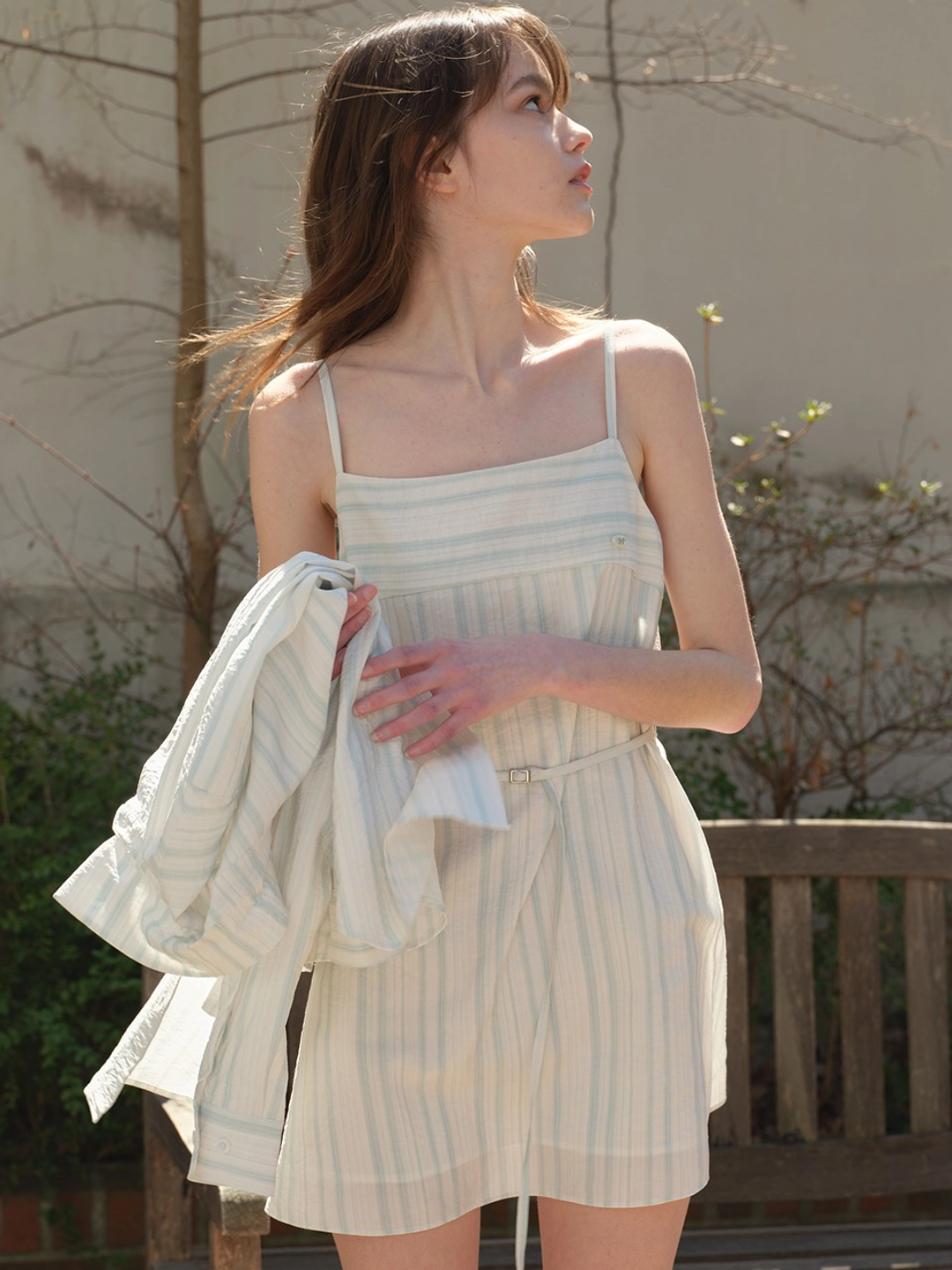 마가린핑거스 NATURAL STRIPE SLIP DRESS (MINT) 상품 이미지 2