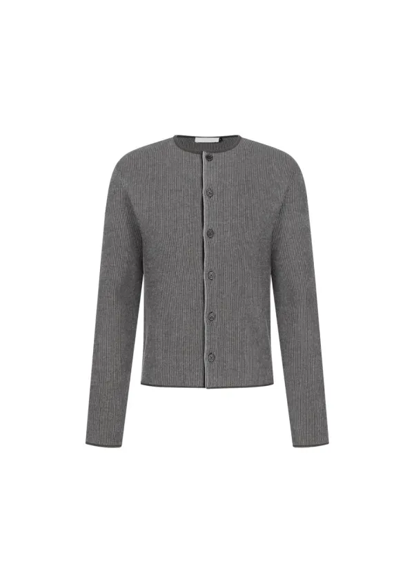 Stripe button up cardigan, Brown