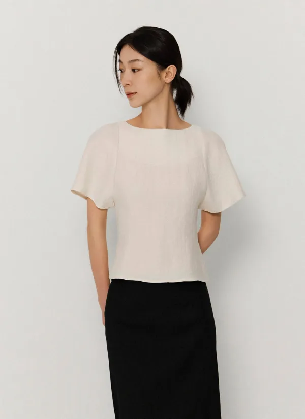 ellie short blouse_cream