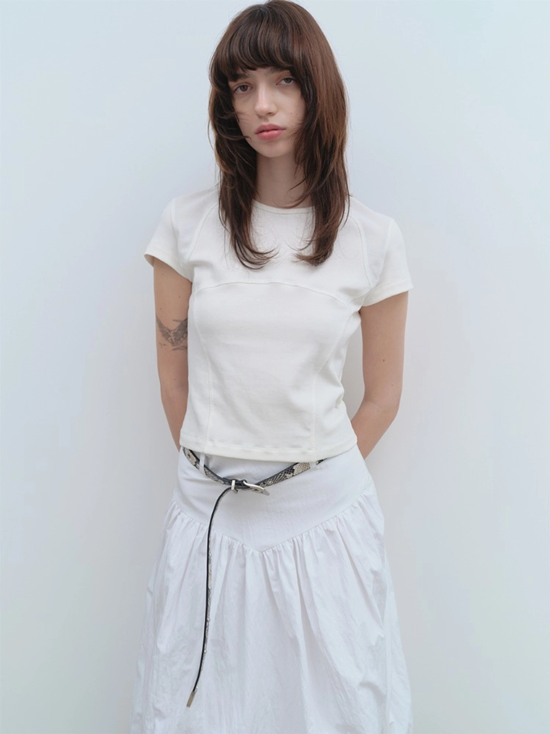 밀로 우먼 Wave Mesh T-Shirt [Ivory] 상품 이미지 2