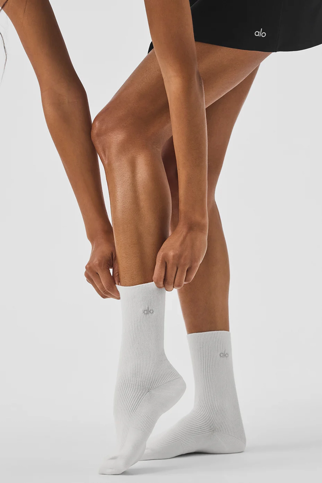 알로요가 Unisex Half-Crew Understated Sock - White 상품 이미지 3